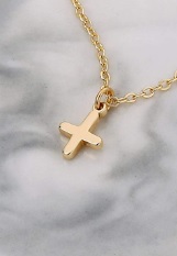 delightful tiny gold cross baby necklace